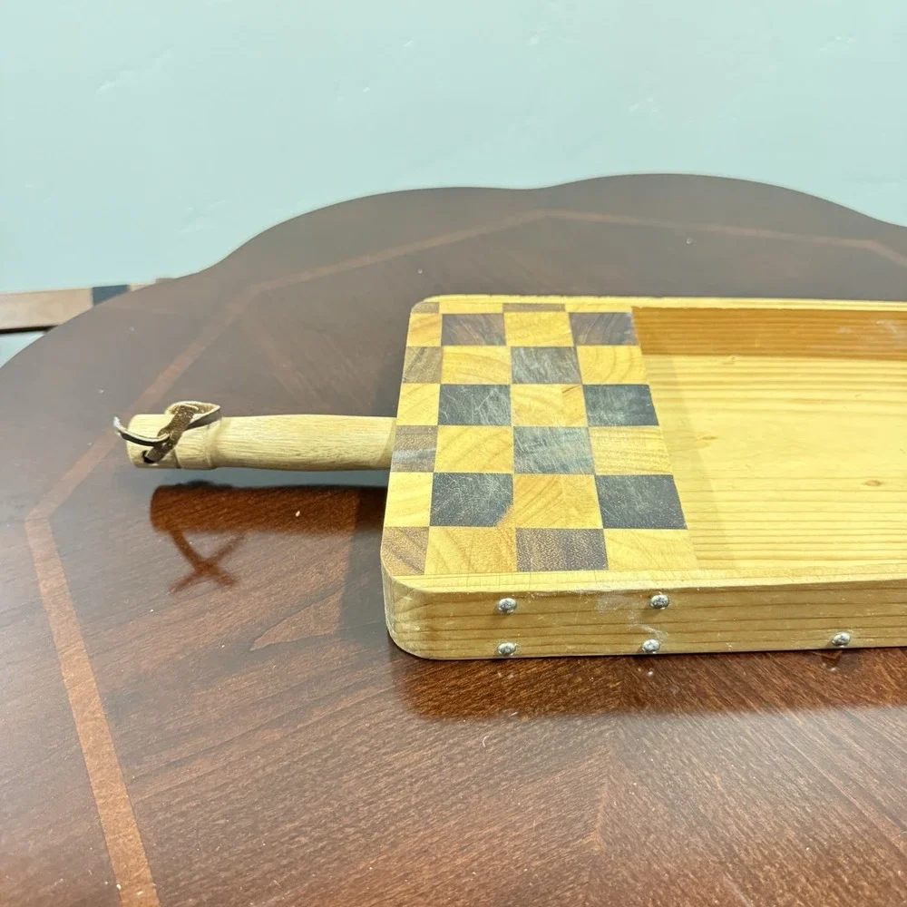 Handcrafted Wooden Cutting Board Butcher Block‎ Tray Dust Pan Charcuterie